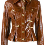 Women's Brown Buttoned Lambskin Leather Jacket