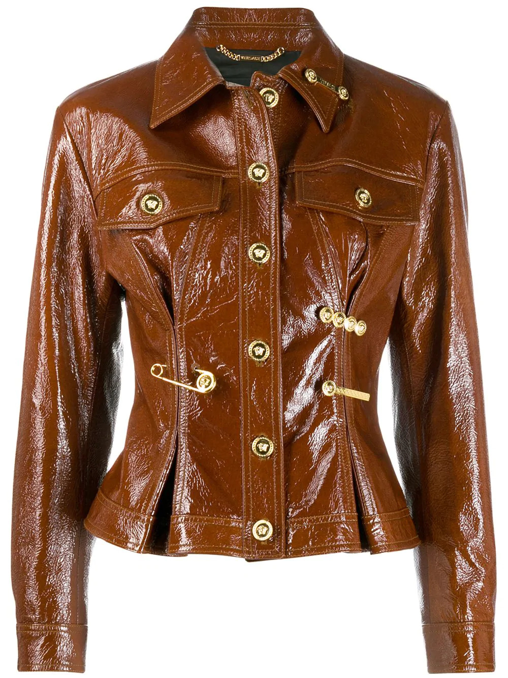 womens-brown-buttoned-lambskin-leather-jacket (4) Women's Brown Buttoned Lambskin Leather Jacket - Image 1