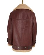 Women's Brown Velocite Shearling Leather Jacket - Image 5