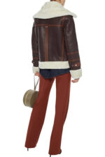 Women's Faux Shearling Trimmed Leather Jacket - Image 3