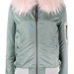 Women's Fur Lining Blue Bomber Jacket
