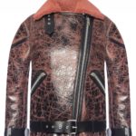 Women's 'Hawley’ jacket Fur Collar Black Sheepskin Leather Jacket