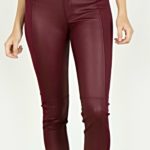 Women’s Maroon Leather Pant