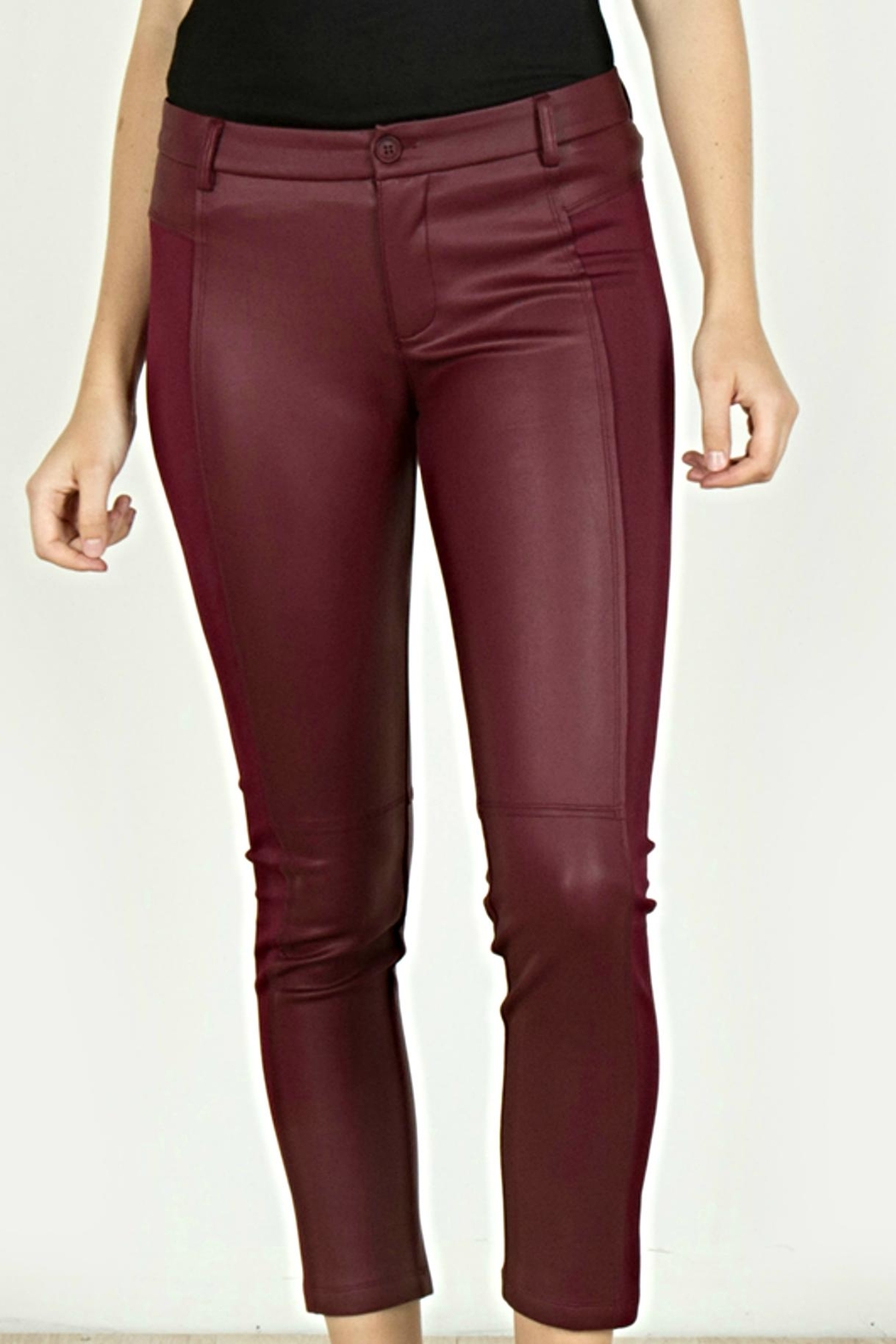 Women's Maroon Leather Pant - Maker of Jacket