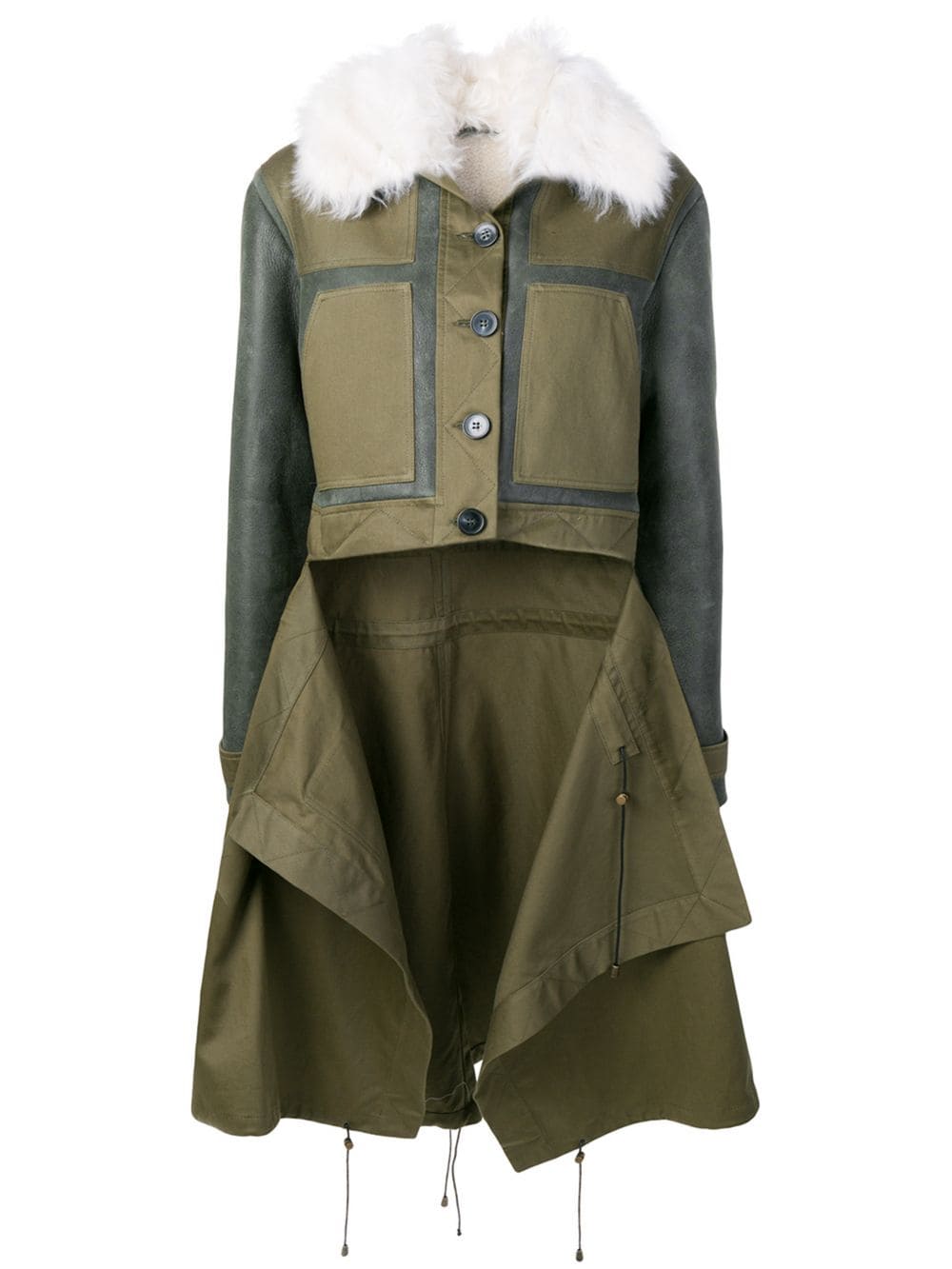 womens-shearling-patchwork-coat-leather-jacket Women's Shearling Patchwork Coat Leather Jacket - Image 1