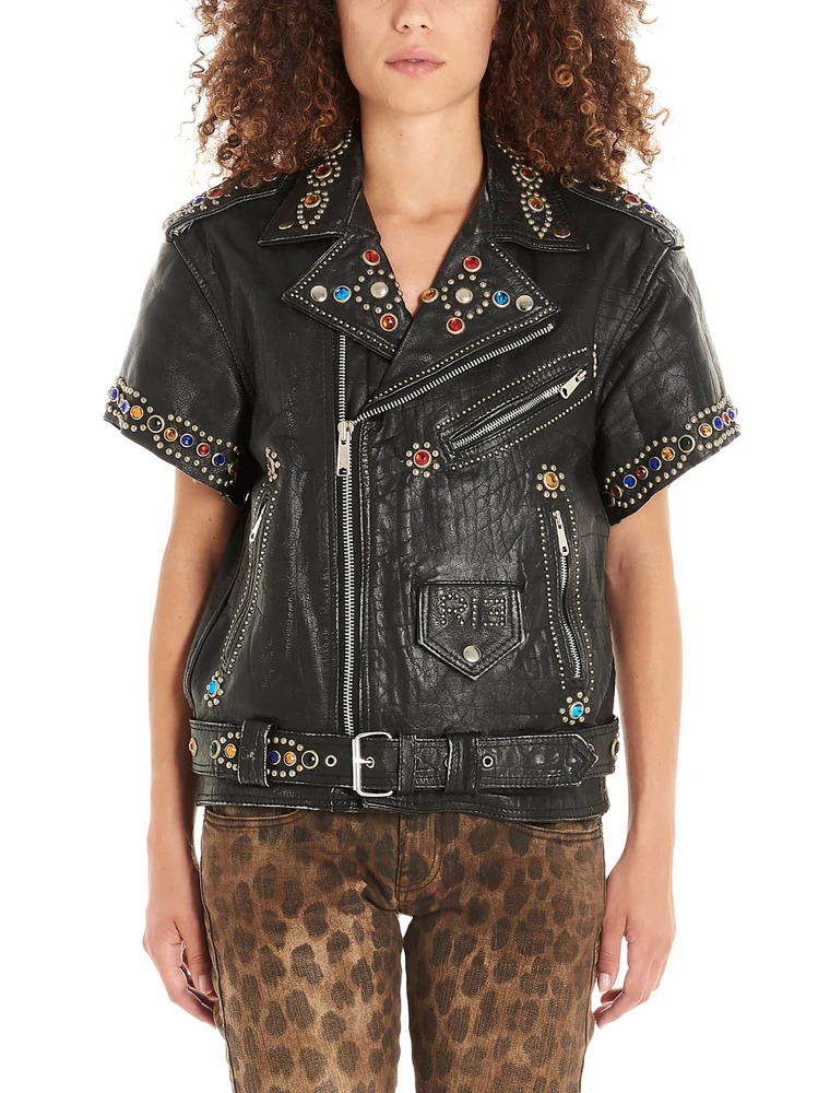 womens-studded-black-leather-biker-jacket (4) Women's Studded Black Leather Biker Jacket - Image 1
