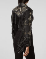 Women's Studded Cowboy Jacket Leather Fringe - Image 6