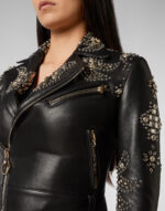 Women's Studded Cowboy Jacket Leather Fringe - Image 4