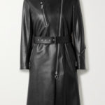 Women's Belted Leather Coat