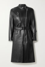 Women's Belted Leather Coat