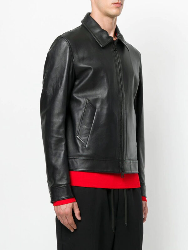 Black Bonded Zipped Jacket - Image 3