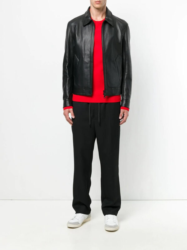 Black Bonded Zipped Jacket - Image 2