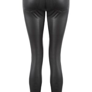 Faux Leather Zip Trim Pant Side
