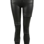 Faux Leather Zip Trim Pant