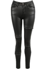 Faux Leather Zip Trim Pant
