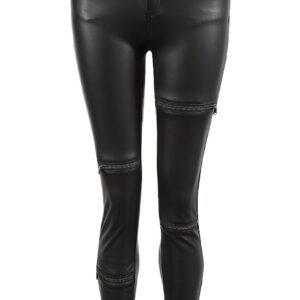 Faux Leather Zip Trim Pant