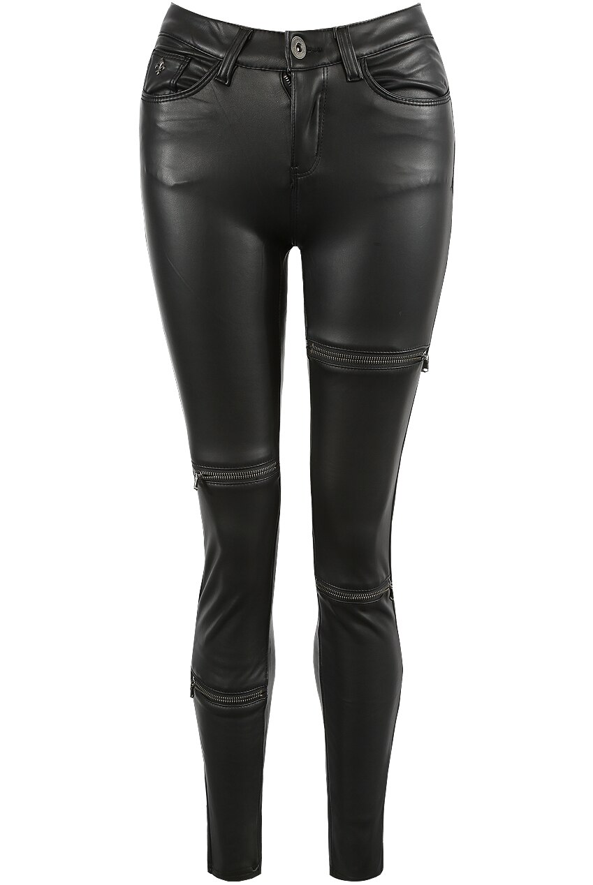 Faux Leather Zip Trim Pant Faux Leather Zip Trim Pant