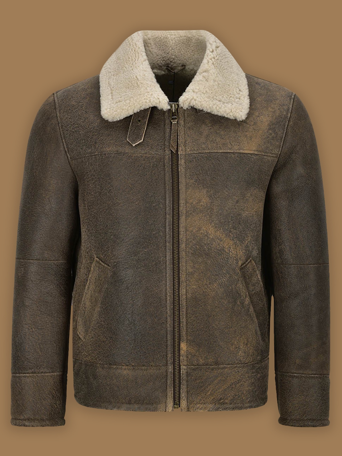 men-old-fashion-brown-shearling-jacket (4) Men Old Fashion Brown Shearling Jacket - Image 1