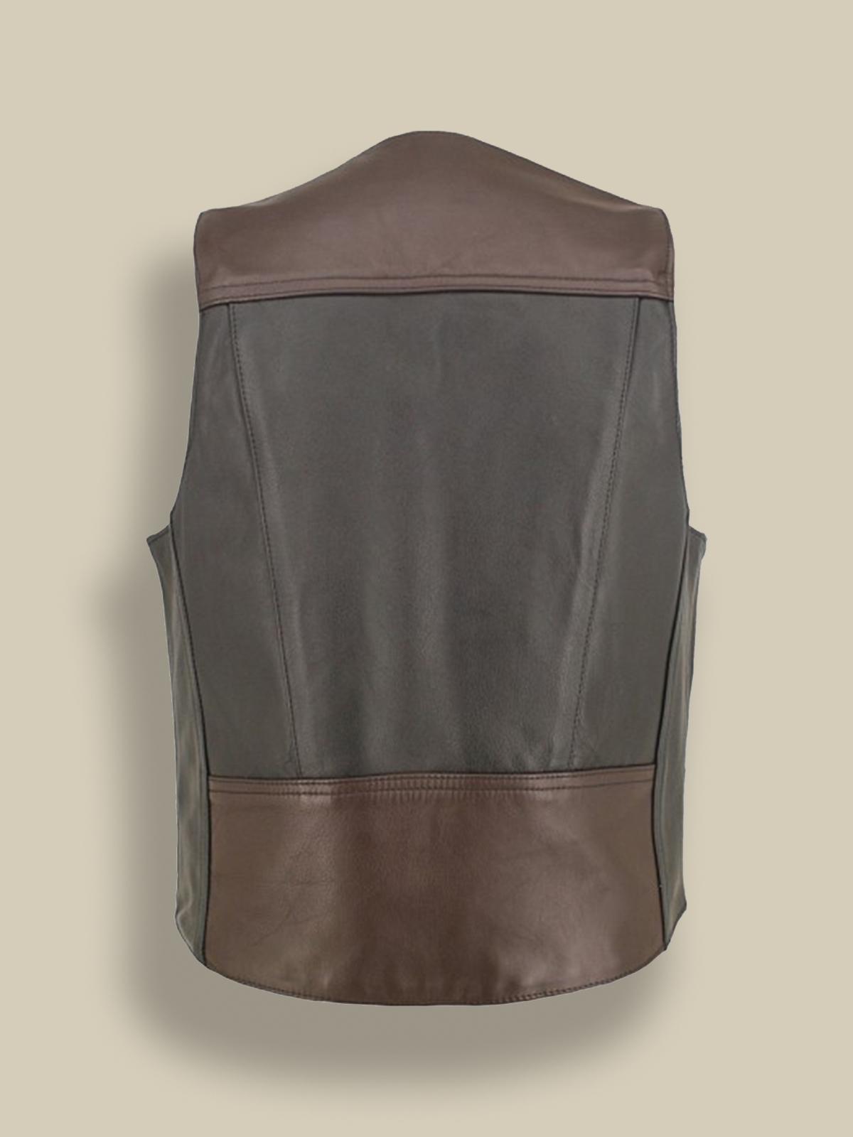 Men Vintage Brown Leather Vest - Maker of Jacket