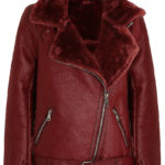 PU Fur Hood Lined Shearling Coat