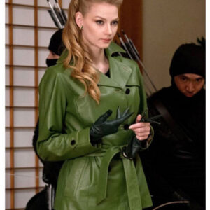 Green Leather Double Breasted The Wolverine Viper Coat