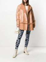 Woman Shearling Button Up Coat - Image 2