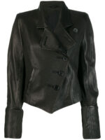 Woman's Black Asymmetrical Leather Jacket