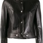 Woman's Black Lambskin Cropped Leather Jacket