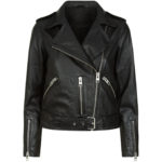 Woman's Black Leather Balfern Biker Jacket