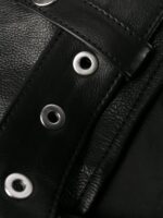 Woman's Black Leather Cropped Jacket - Image 6