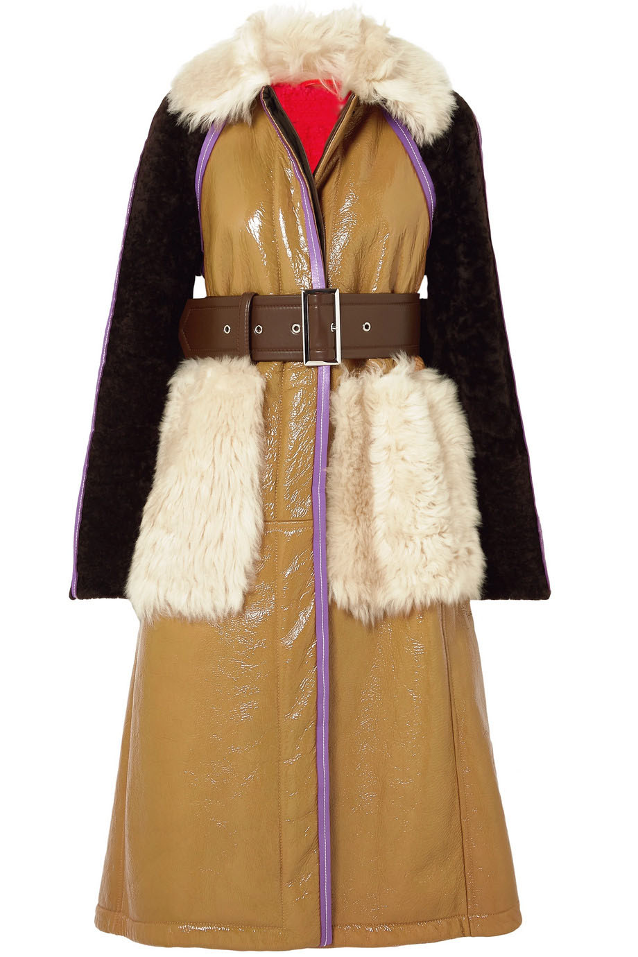 womans-paneled-leather-and-shearling-coat (3) Woman's Paneled Leather And Shearling Coat - Image 1