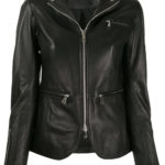 Women's Black Zipped Leather Jacket