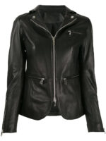 Women's Black Zipped Leather Jacket