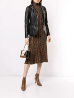 Women's Black Zipped Leather Jacket - Image 3