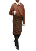 Women's Brown Shearling Jacket - Image 3