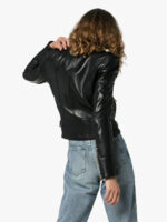 Women's Classic Black Biker Jacket - Image 4