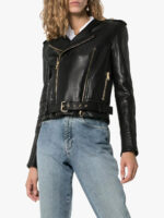 Women's Classic Black Biker Jacket - Image 3