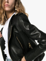 Women's Classic Black Biker Jacket - Image 5