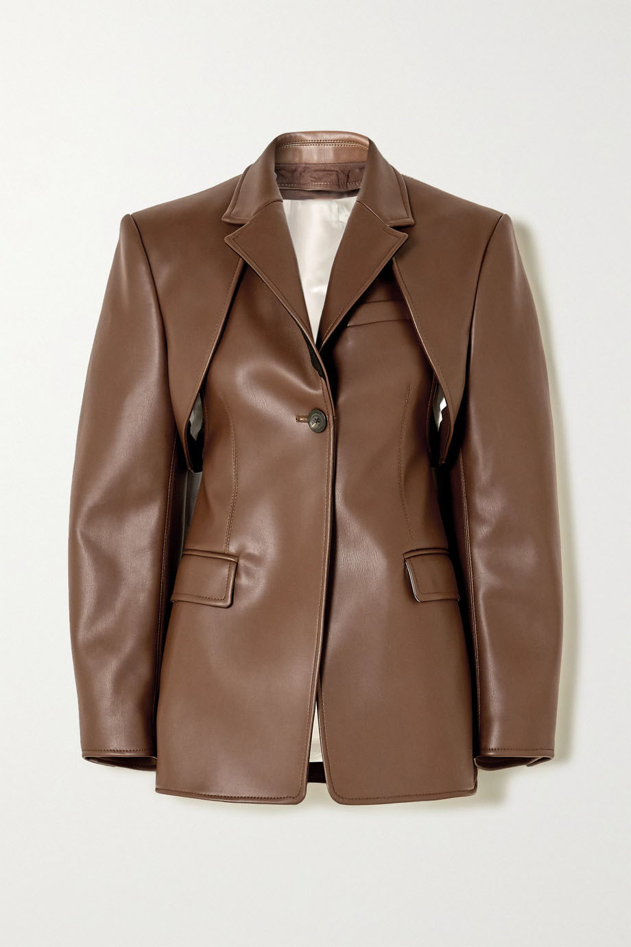 Women's Convertible Faux Leather Blazer