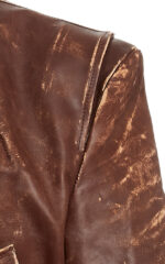 Ladies Distressed Brown Motorcycle Leather Jacket