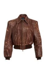 Women's Americana Distressed Leather Zip Jacket