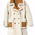 Women’s Double Breasted White Shearling Coat