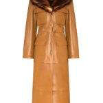 Women's Faux Fur Trimmed Leather Coat
