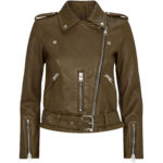 Women's Green Balfern Biker Jacket