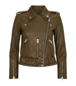 Women's Green Balfern Biker Jacket