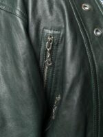Women's Green Cropped Leather Jacket - Image 5