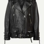 Women's Oversized Lace Up Leather Biker Jacket