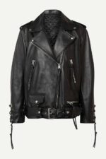 Women's Oversized Lace Up Leather Biker Jacket