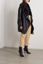 Women's Oversized Vegetarian Leather and Faux Fur Jacket - Image 3