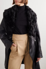 Women's Oversized Vegetarian Leather and Faux Fur Jacket - Image 2